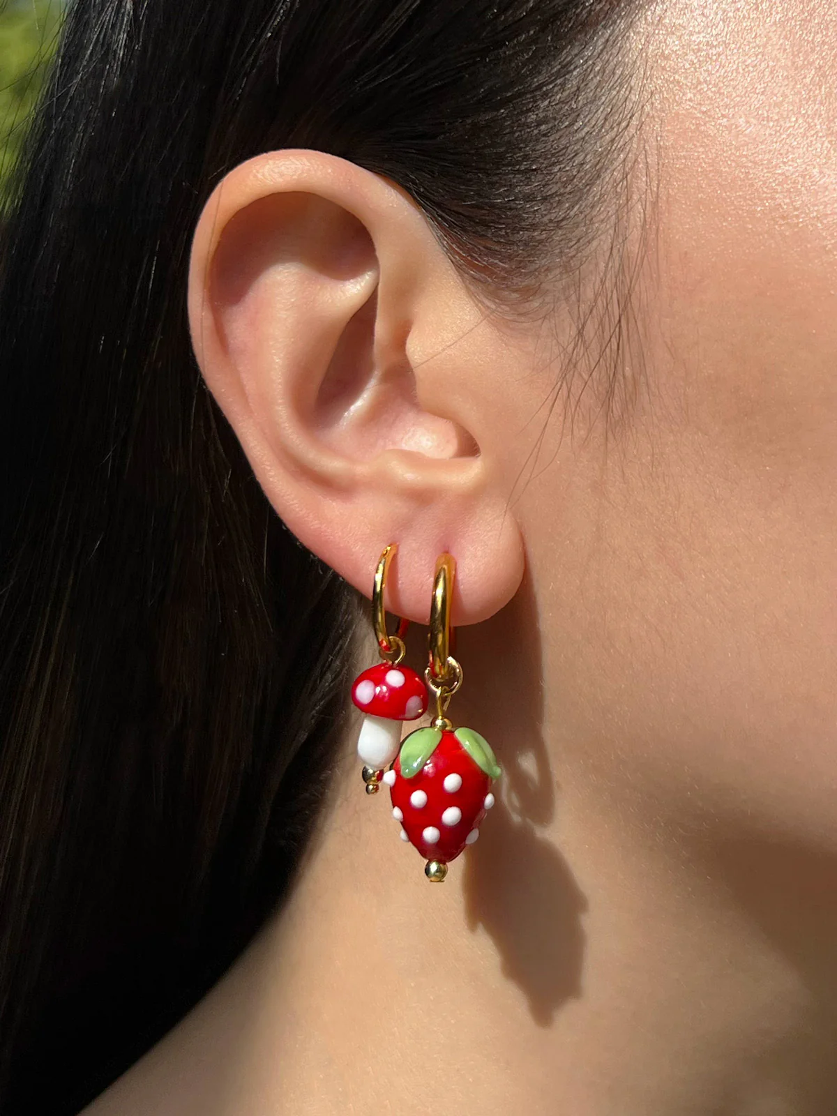 Strawberry Hoops - Red - Image 3