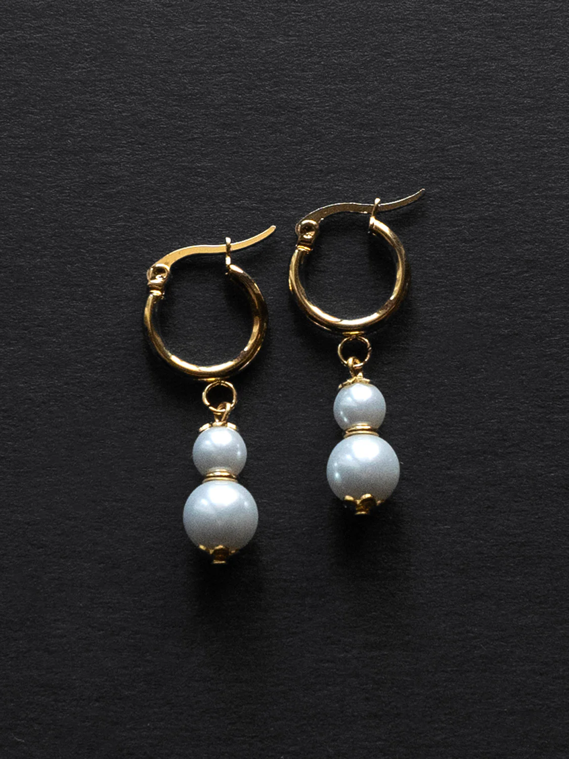 Regal Pearl Hoops - Pearl White