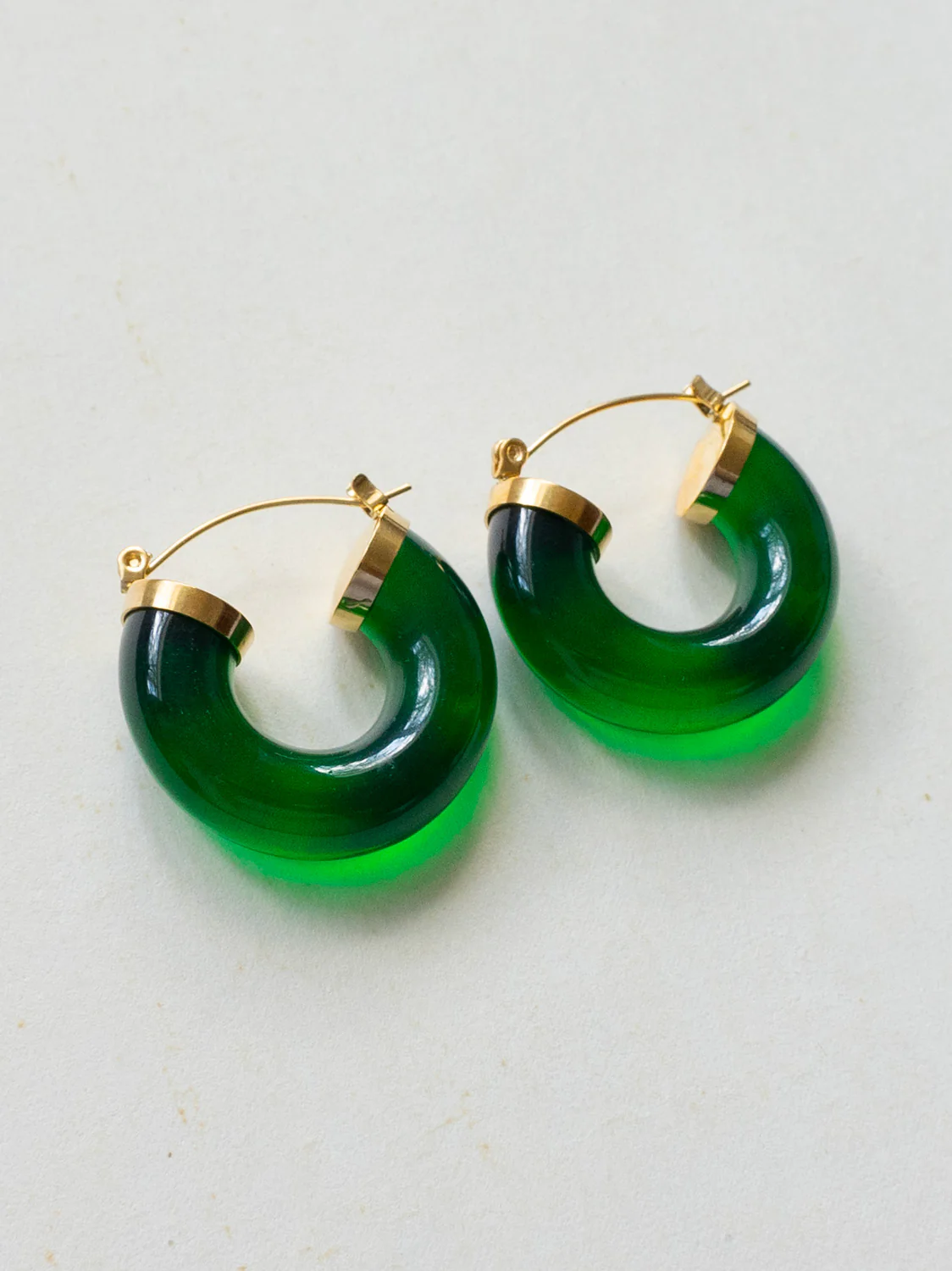 Round Resin Hoops - Dark Green