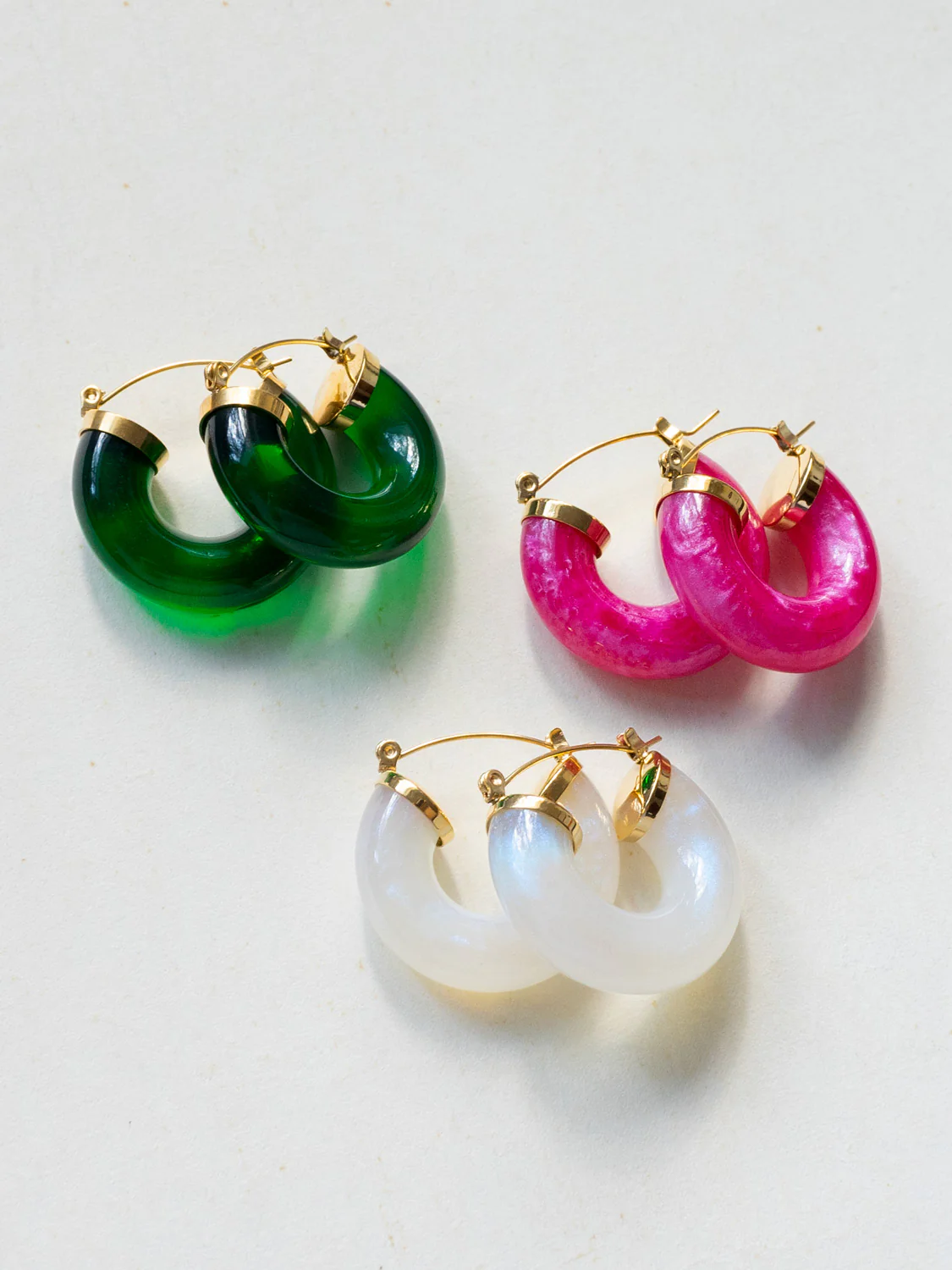 Round Resin Hoops - Dark Green - Image 5