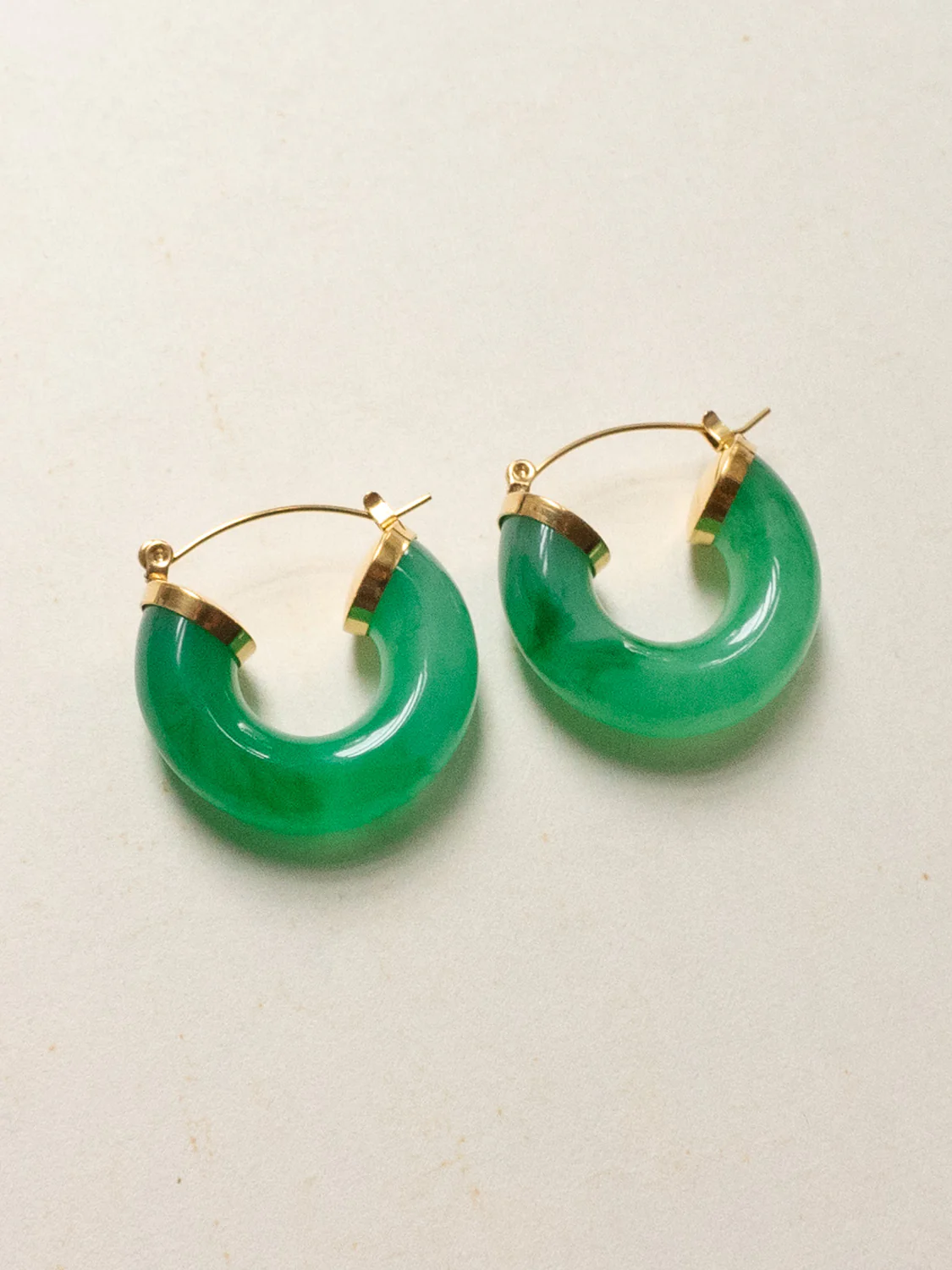 Round Resin Hoops - Jade Green