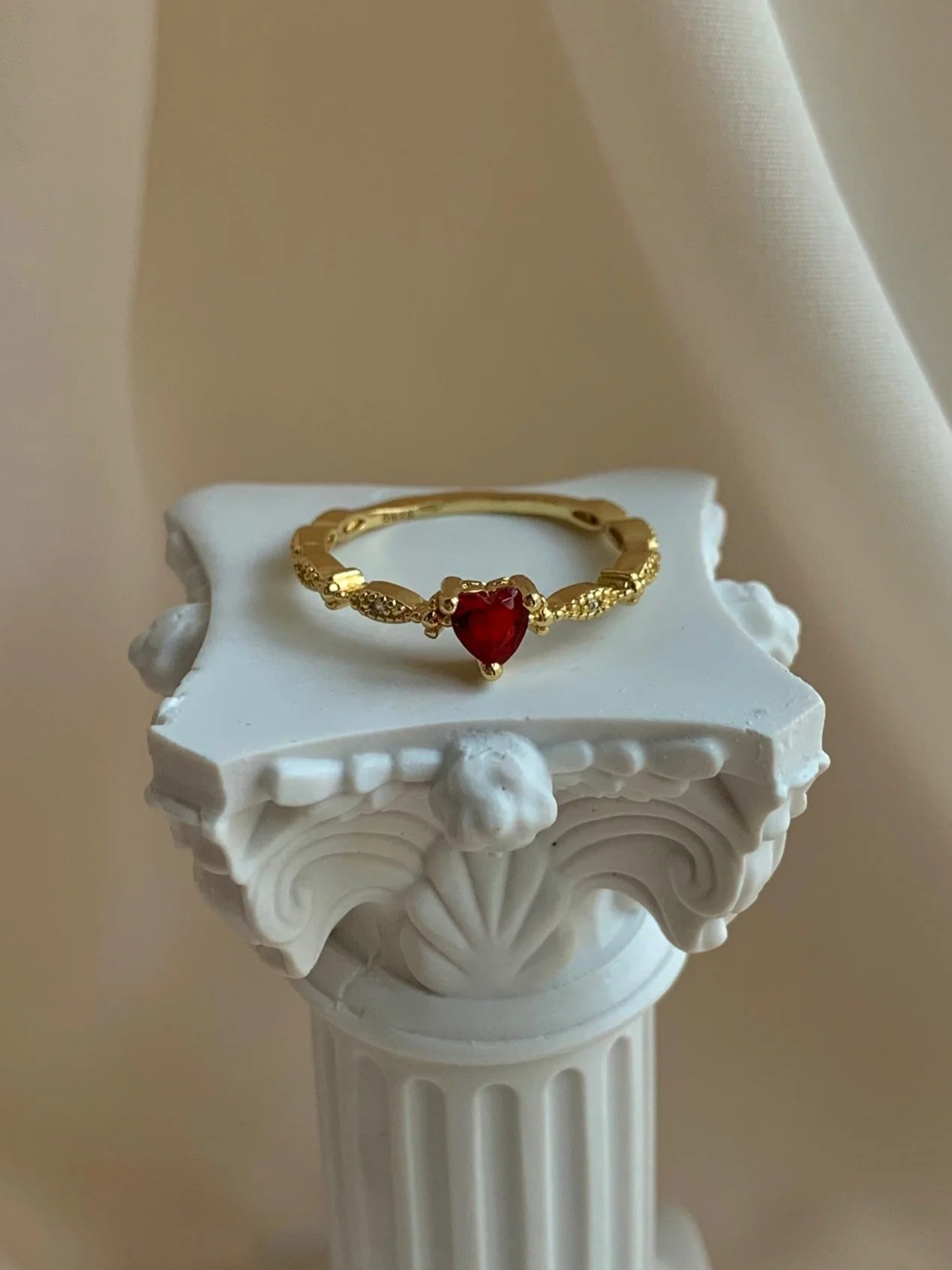 Ruby Heart Gemstone Ring