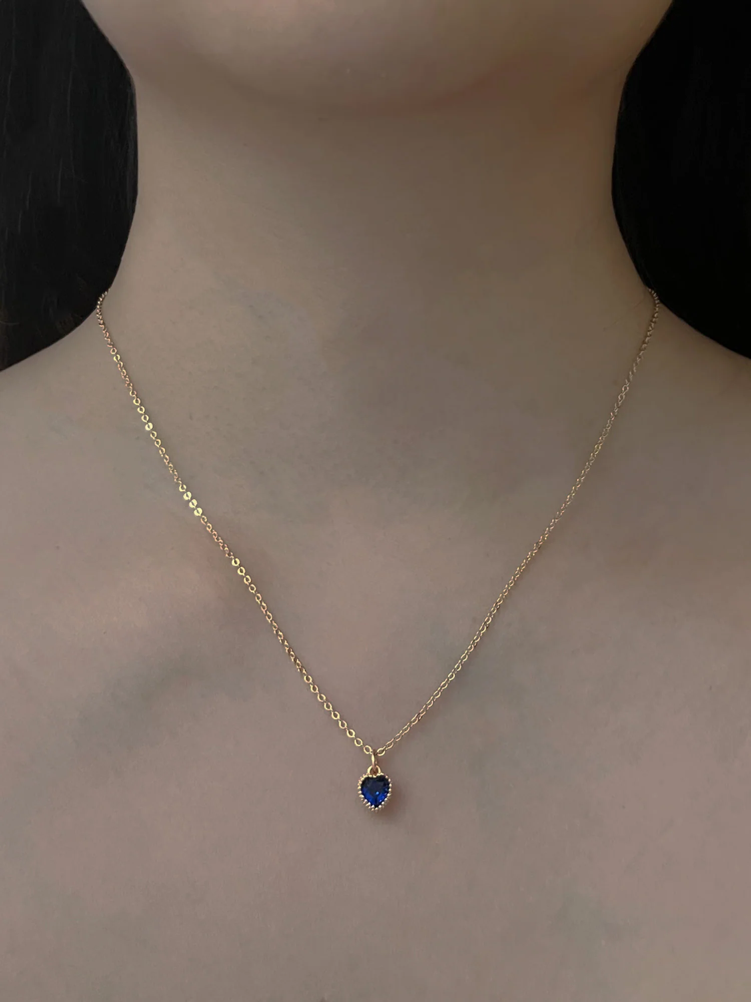 Secret Treasure Heart Gemstone Necklace - Royal Blue - Image 2