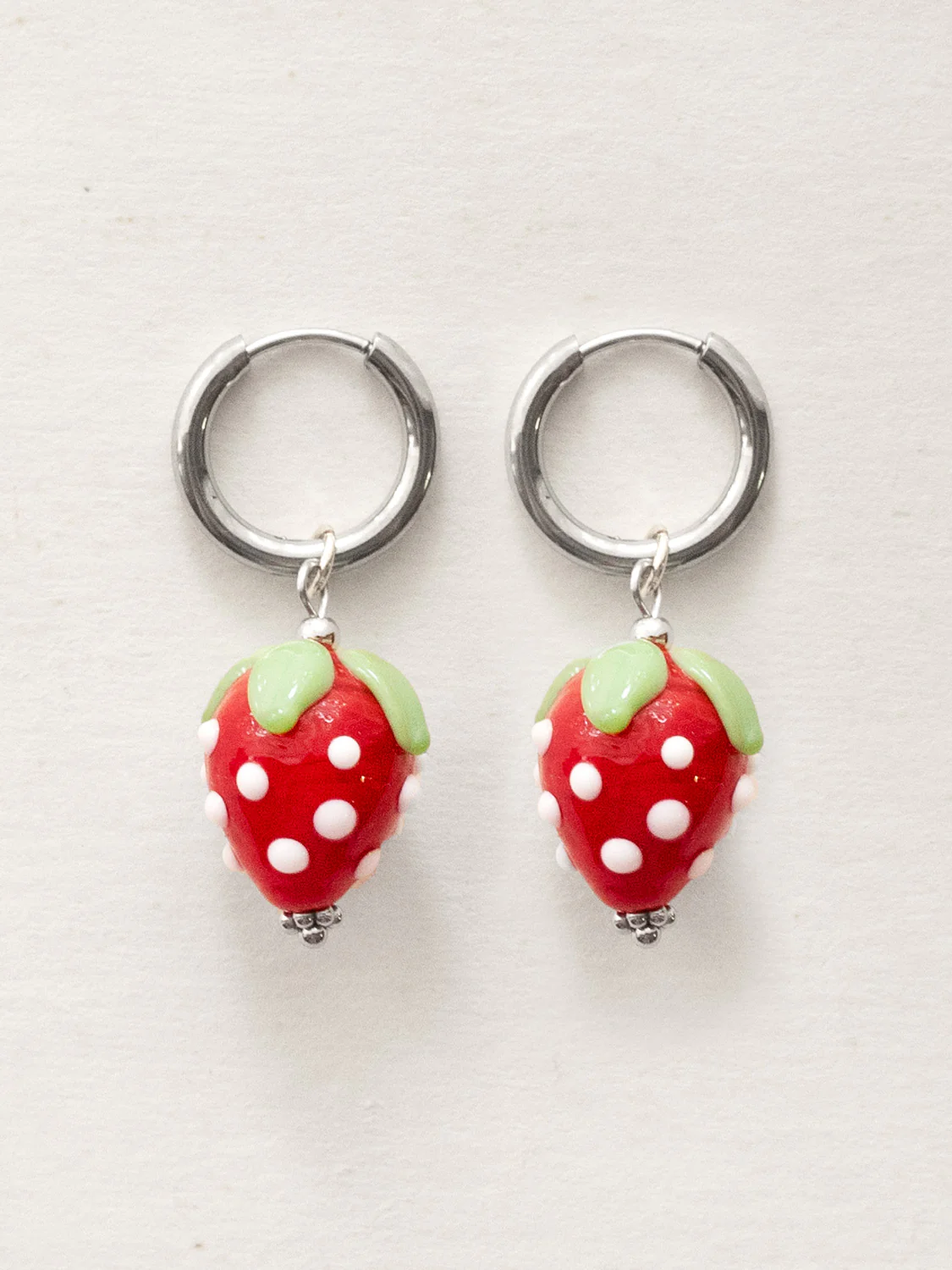 Strawberry Hoops - Red, Silver