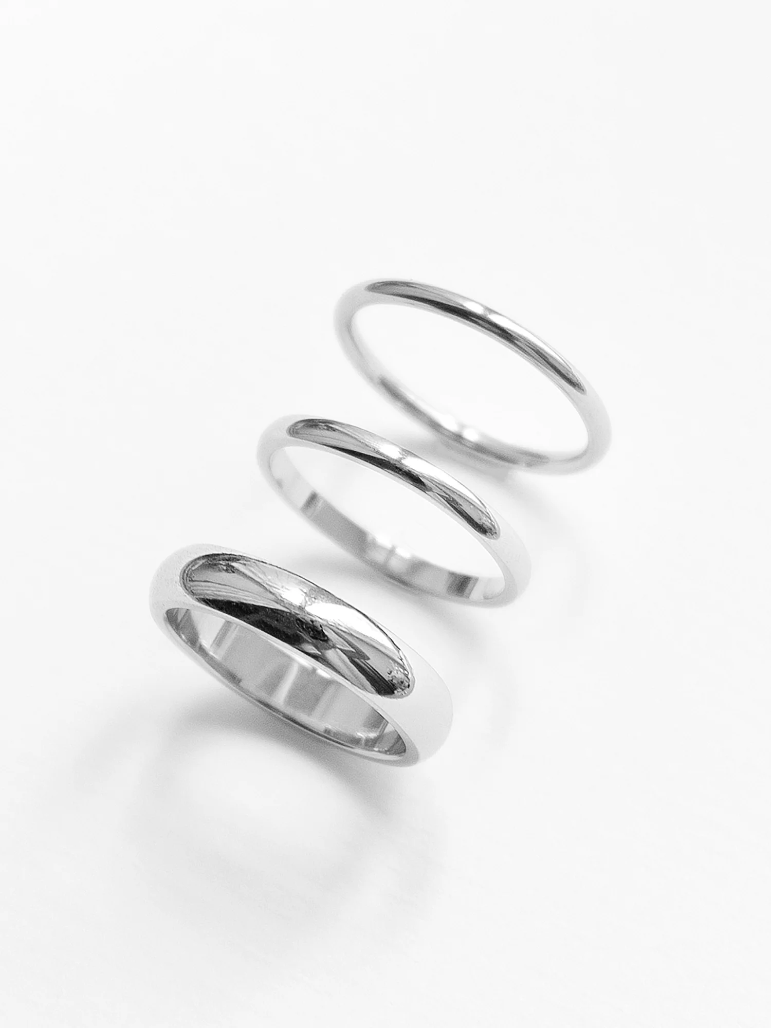 Thin Stackable Silver Ring, Stainless Steel 1.5mm