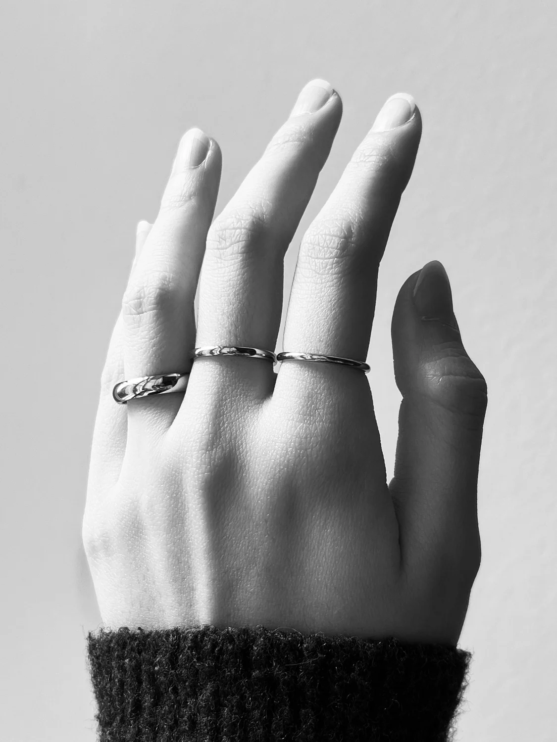 Thin Stackable Silver Ring, Stainless Steel 1.5mm - Image 3