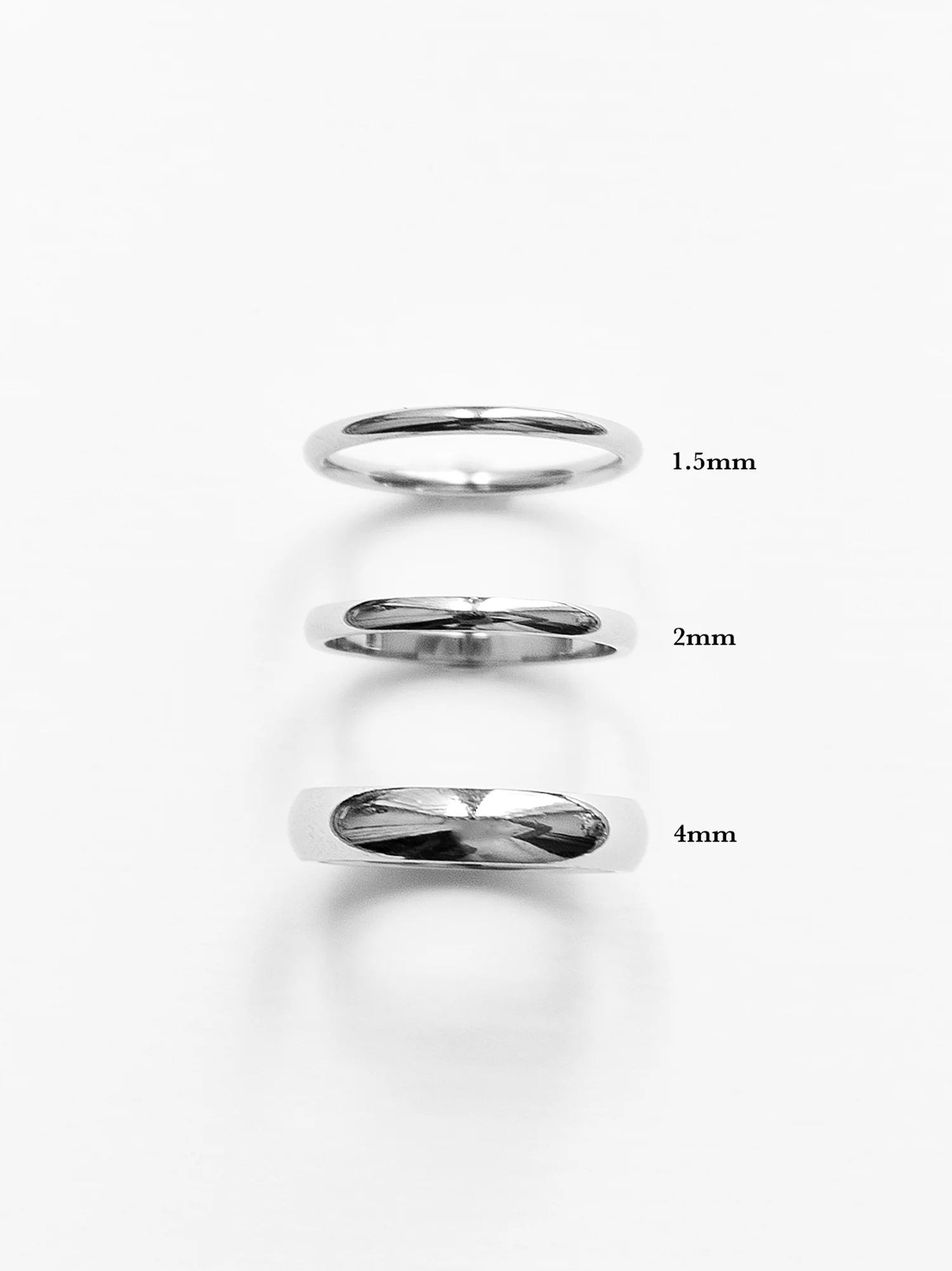 Thin Stackable Silver Ring, Stainless Steel 1.5mm - Image 4