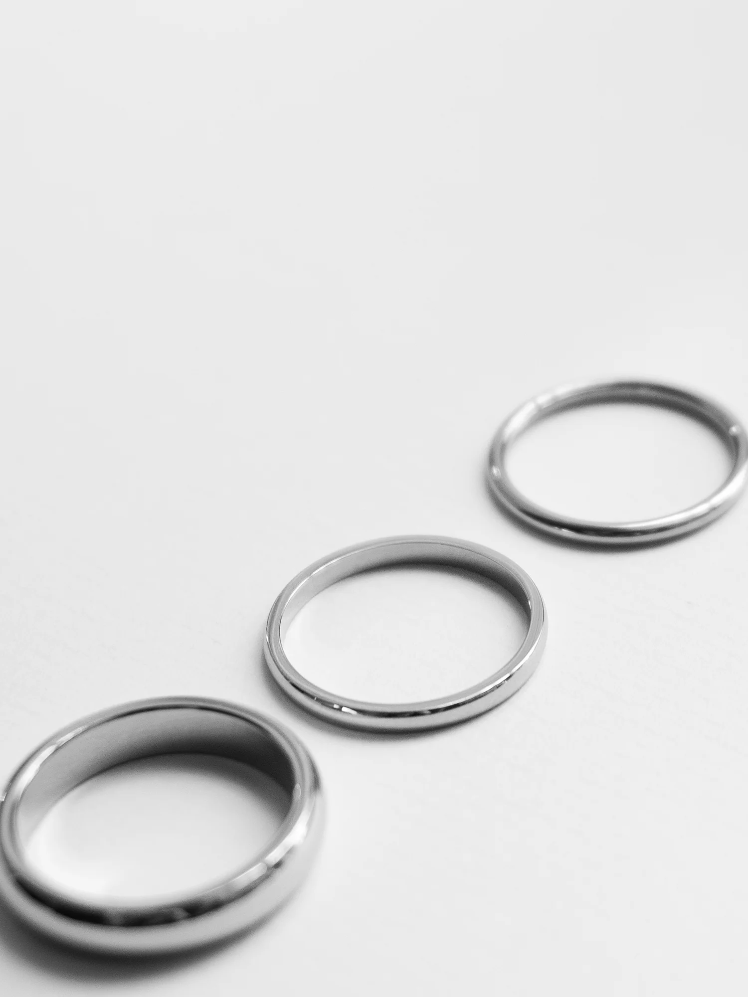 Thin Stackable Silver Ring, Stainless Steel 1.5mm - Image 6