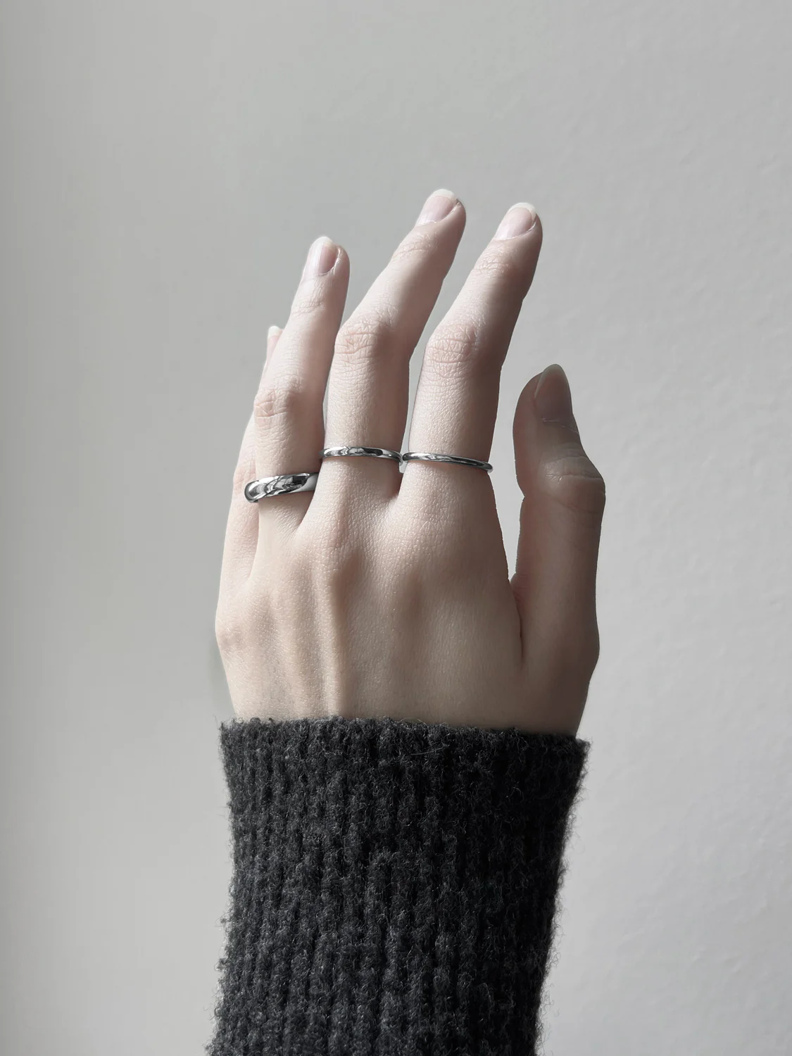 Thin Stackable Silver Ring, Stainless Steel 1.5mm - Image 7