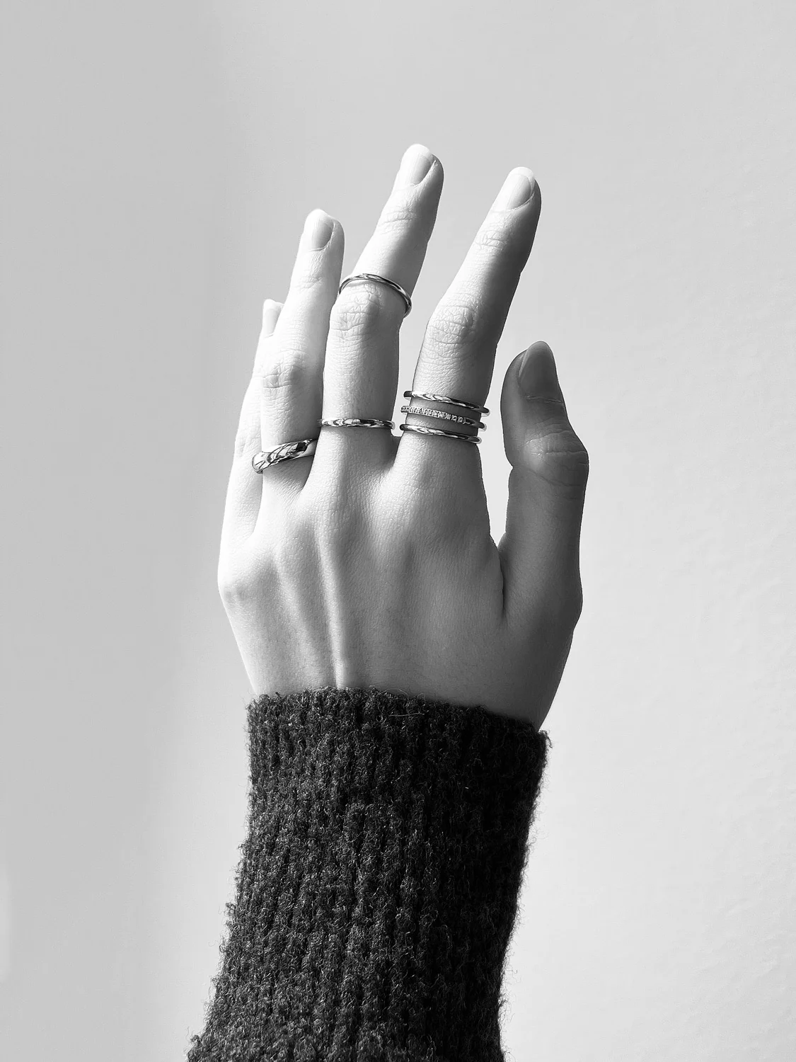 Double Lined Ring, Stainless Steel - Silver - Image 2